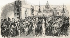 Le Grand Salon du cafe Frascati في باريس في القرن التاسع عشر - نقش في "Tableau-de-Paris" لإدموند تيكسييه 1852 بواسطة المدرسة الفرنسية