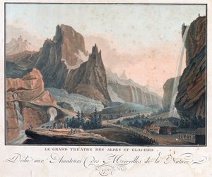 المسرح الكبير للألب والأنهار الجليدية,
1787 (النقش والاكتساب) بواسطة المدرسة الفرنسية