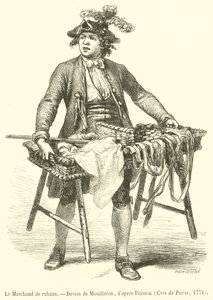 Le Marchand de rubans (engraving) بواسطة المدرسة الفرنسية