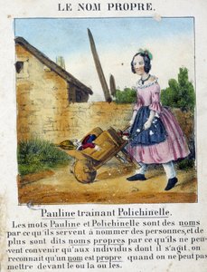 Le Nom Proper (فتاة تحمل ألعابها) - في "" La grammaire en images "" بواسطة المدرسة الفرنسية