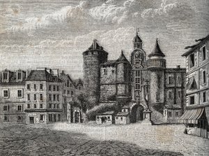 Le Vieux Paris - Le Grand Chatelet - نقش في "" التاريخ المادي والمدني والأخلاقي لباريس: من أقدم العصور التاريخية إلى يومنا هذا "بقلم جاك أنطوان دوليور بواسطة المدرسة الفرنسية