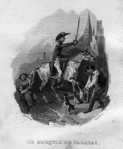 Le marquis de Carabas Song of Beranger في "" Oeuvres Complete "(1834) من تأليف Pierre Jean de Beranger (1780-1857) ، الشاعر وكاتب الأغاني الفرنسي. بواسطة المدرسة الفرنسية