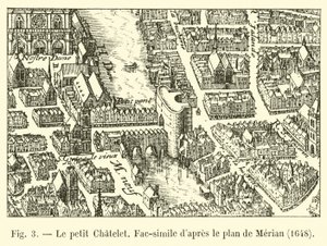 Le petit Chatelet، Fac-simile dapres le plan de Merian، 1648 بواسطة المدرسة الفرنسية