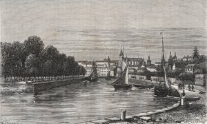 ميناء فان (موربيهان ، فرنسا) // ميناء فان (موربيهان ، فرنسا) - نقش في "La France illustrie: geographie، history، management statistique" بقلم V.-A. الشعير براون. 1884 بواسطة المدرسة الفرنسية