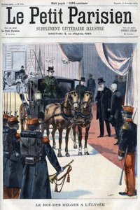 استقبل ملك البلجيكيين ليوبولد الثاني في الاليزيه عام 1900 - في "لو بيتي باريزيان" بواسطة المدرسة الفرنسية