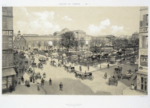 Le Square du Temple عام 1881 - في "باريس عبر العصور: le Temple et la rue Royale" ، أواخر القرن التاسع عشر بواسطة المدرسة الفرنسية