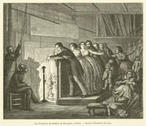 Les Coulisses du theatre de Seraphin, a Paris (engraving) بواسطة المدرسة الفرنسية