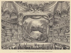Les Varietes amusantes في عام 1789 ، الآن مسرح-فرانسيه (نقش) بواسطة المدرسة الفرنسية