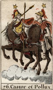 Les dioscures Castor et Pollux (Castor and Pollux the Dioscuri (Dioskouroi) من "Mythologie de la jeunesse" لبيير بلانشارد 1803. بواسطة المدرسة الفرنسية