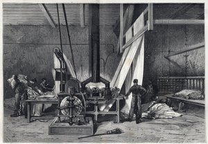 المصانع الكبيرة - صباغة إيري بوتاريل وكليشي لا جارين - لو ميش دي إيتوف - نقش من عام 1869 بواسطة المدرسة الفرنسية