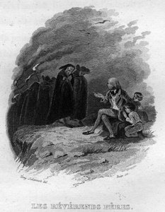 Les reverends peres Chanson de Beranger في "" Oeuvres Completees "(1834) من تأليف Pierre Jean de Beranger (1780-1857) ، الشاعر وكاتب الأغاني الفرنسي. بواسطة المدرسة الفرنسية