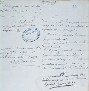 خطاب توصية موقع من نابليون بونابرت (1769-1821) لأخيه جوزيف (1768-1844) ديسمبر 1795 بواسطة المدرسة الفرنسية