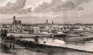 Limoges - Haute-Vienne - نقش في "La France illustree: الجغرافيا والتاريخ والإدارة الإحصائية" بقلم VA Malt-Brown. 1884 بواسطة المدرسة الفرنسية