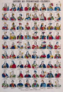 يانصيب الأشخاص المشهورين ، نشره Gangel & P. Didion ، Metz ، c.1870 بواسطة المدرسة الفرنسية