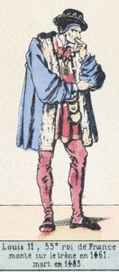 Louis 11, 55e roi de France, monte sur le trone en 1461, mort en 1483 (coloured engraving) بواسطة المدرسة الفرنسية