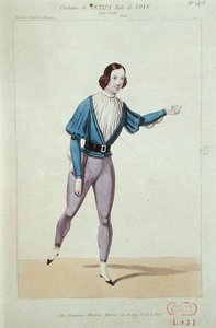 لوسيان بيتيبا (1815-1898) في دور لويز في "جيزيل" لأدولف آدم (1803-56) 1841 (لون ليثو) بواسطة المدرسة الفرنسية