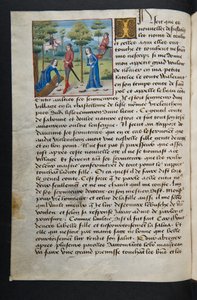 ^ MS Hunter 252 051v Page من Hundred News News ، c.1461-62 بواسطة المدرسة الفرنسية
