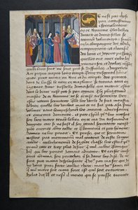 ^ MS Hunter 252 062v Page من Hundred News News ، c.1461-62 بواسطة المدرسة الفرنسية