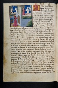 ^ MS Hunter 252 072v صفحة من Hundred News News ، c.1461-62 بواسطة المدرسة الفرنسية
