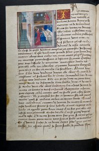 ^ MS Hunter 252 085v Page من Hundred News News ، c.1461-62 بواسطة المدرسة الفرنسية