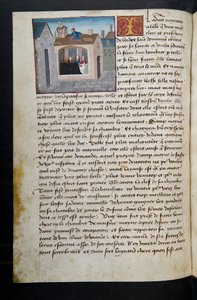^ MS Hunter 252 097v Page من Hundred News News ، c.1461-62 بواسطة المدرسة الفرنسية