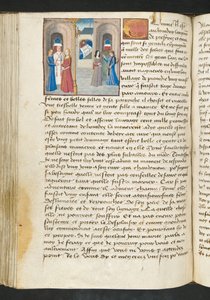 ^ MS Hunter 252105v صفحة من Hundred News News ، c.1461-62 بواسطة المدرسة الفرنسية