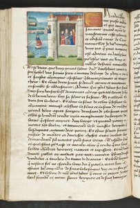 ^ MS Hunter 252 127v صفحة من Hundred News News ، c.1461-62 بواسطة المدرسة الفرنسية