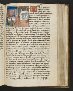 ^ MS Hunter 252 147r صفحة من Hundred News News ، c.1461-62 بواسطة المدرسة الفرنسية