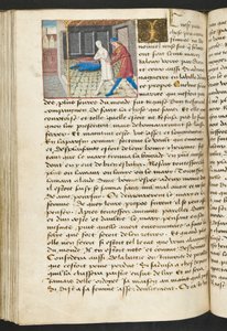 ^ MS Hunter 252 149v صفحة من Hundred News News ، c.1461-62 بواسطة المدرسة الفرنسية