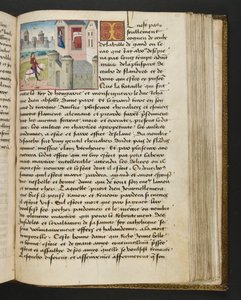^ MS Hunter 252 151r صفحة من Hundred News News ، c.1461-62 بواسطة المدرسة الفرنسية