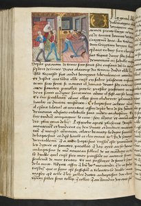 ^ MS Hunter 252 152v صفحة من Hundred News News ، c.1461-62 بواسطة المدرسة الفرنسية