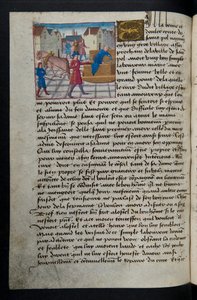 ^ MS Hunter 252 157v صفحة من Hundred News News ، c.1461-62 بواسطة المدرسة الفرنسية