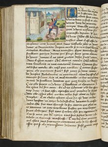 ^ MS Hunter 252 169v صفحة من Hundred News News ، c.1461-62 بواسطة المدرسة الفرنسية
