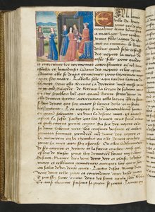 ^ MS Hunter 252 177v صفحة من Hundred News News ، c.1461-62 بواسطة المدرسة الفرنسية