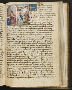 ^ MS Hunter 252 183r صفحة من Hundred News News ، c.1461-62 بواسطة المدرسة الفرنسية