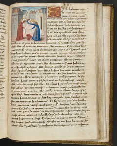 ^ MS Hunter 252 186r صفحة من Hundred News News ، c.1461-62 بواسطة المدرسة الفرنسية