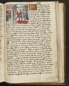 ^ MS Hunter 252 194r صفحة من Hundred News News ، c.1461-62 بواسطة المدرسة الفرنسية