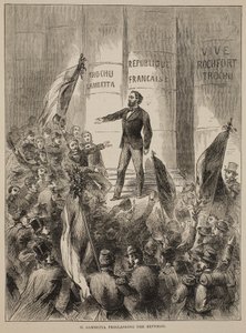 غامبيت يعلن الجمهورية ، سبتمبر 1870 ، توضيح من كاسيل تاريخ الحرب بين فرنسا وألمانيا ، 1870-1871 بواسطة المدرسة الفرنسية