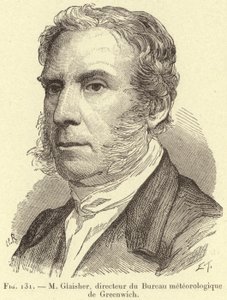 M Glaisher, directeur du Bureau meteorologique de Greenwich (engraving) بواسطة المدرسة الفرنسية