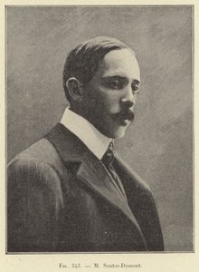 M Santos-Dumont (engraving) بواسطة المدرسة الفرنسية