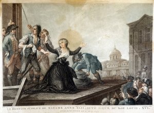 مدام آن إليزابيث ، أخت الملك لويس السادس عشر (1764-1793) ، المقصلة بواسطة المدرسة الفرنسية