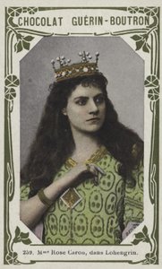 مدام روز كارون ، في Lohengrin (صورة ملونة) بواسطة المدرسة الفرنسية