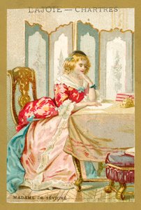 Madame de Sevigne, French writer (chromolitho) بواسطة المدرسة الفرنسية