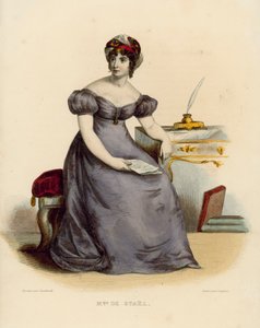 Madame de Stael (coloured engraving) بواسطة المدرسة الفرنسية