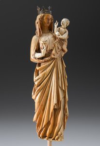 مادونا والطفل ، 1260-1290 (عاجي ومعدني) بواسطة المدرسة الفرنسية