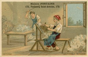 Maison Fontaine البطاقة التجارية والدرس والتمشيط بواسطة المدرسة الفرنسية