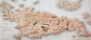 خريطة للجيش رود في وقت احتلالها من قبل الجيش الفرنسي 1780-81 بناء على أوامر جان بابتيست دي فييمور (1725-1807) كونت روشامبو