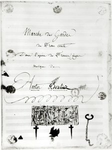"Marche des Gardes du Franc Comte" من أوبرا "Les Francs Juges" من تأليف Hector Berlioz (1803-69) 1826 (قلم وحبر على ورق) بواسطة المدرسة الفرنسية