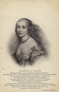 مارغريت دي لا سابليير (حوالي 1640-1693)، فنانة صالون فرنسية (ليثو) بواسطة المدرسة الفرنسية