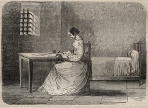ماري فورتوني كابيل ، ماري لافارج (مدام) (1816-1852) مجرمة فرنسية في سجنها - نقش في "Causes celebres de tous les People's" بقلم أرماند فوكيه (1817-18؟) 1858-1867 - مجموعة خاصة بواسطة المدرسة الفرنسية